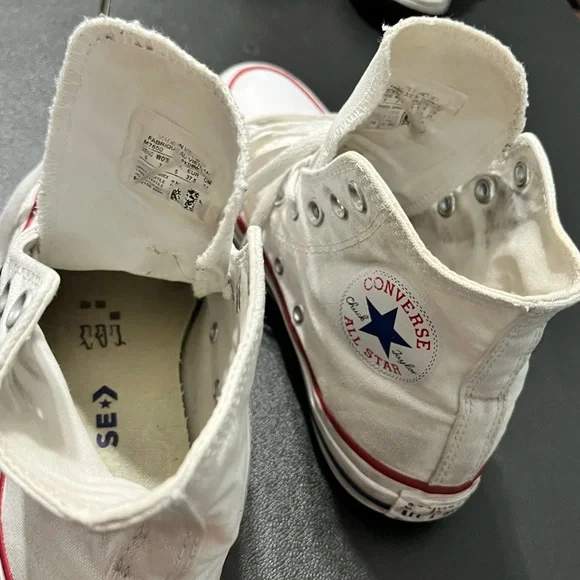 Converse White High-Top Sneakers - Picture 6 of 8